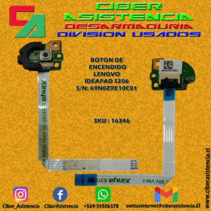 BOTON DE ENCENDIDO LENOVO IDEAPAD S206   S/N: 69N0ZRE10C01