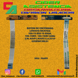 BOTON DE ENCENDIDO LENOVO IDEAPAD 100-15 B50-10 80QR, 100-14IBY, 100-15IBY 80MJ