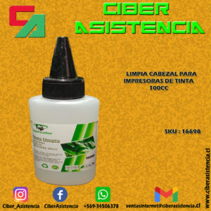 LIMPIA CABEZAL PARA IMPRESORAS DE TINTA 100CC