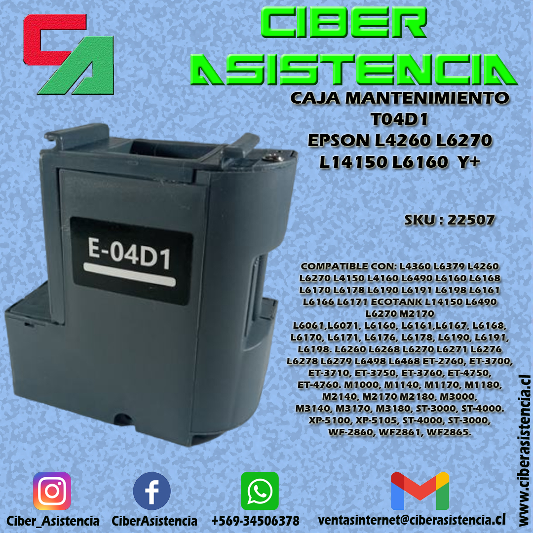 CAJA MANTENIMIENTO T04D1 EPSON L4260 L6270 L14150 L6160 Y+