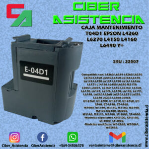 CAJA MANTENIMIENTO T04D1 EPSON L4260 L6270 L4150 L4160 L6490 Y+