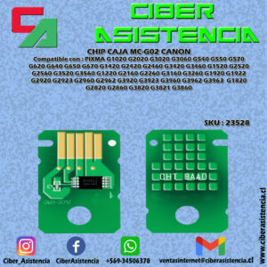 CHIP TANQUE MANTENIMIENTO CANON MC-G02 G2160 G3160