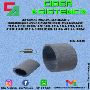 SET GOMAS TOMA PAPEL Y RESORTE EPSON STYLUS OFFICE T1100 B1100 STYLUS PHOTO 1390