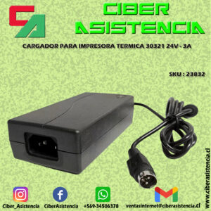 CARGADOR PARA IMPRESORA TERMICA 30321 24V - 3A