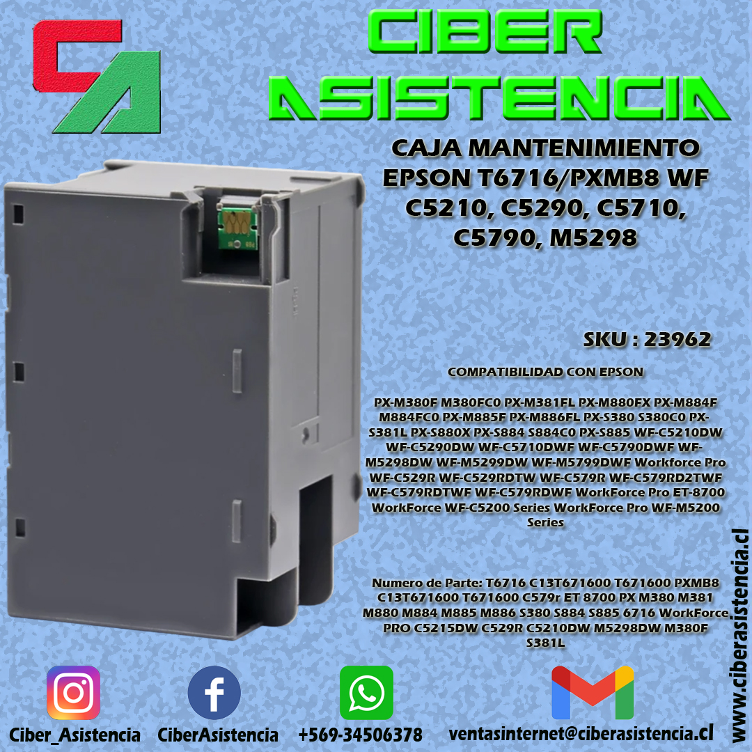 CAJA MANTENIMIENTO EPSON T6716/PXMB8 WF C5210, C5290, C5710, C5790, M5298, M52