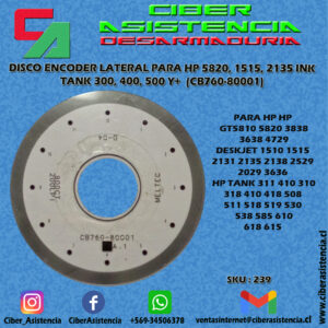 DISCO ENCODER LATERAL PARA HP 5820, 1515, 2135 INK TANK 300, 400, 500 Y+ (CB760-80001)