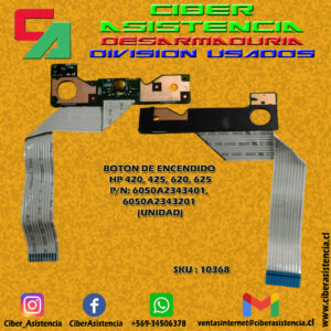 BOTON DE ENCENDIDO  HP 420, 425, 620, 625  P/N: 6050A2343401, 6050A2343201