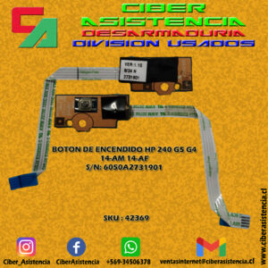 BOTON DE ENCENDIDO HP 240 G5 G4 14-AM 14-AF S/N: 6050A2731901