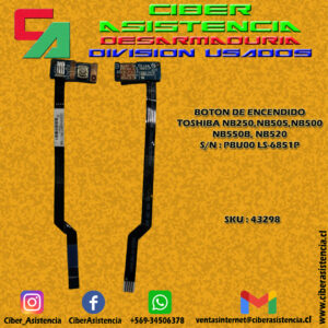 BOTON DE ENCENDIDO TOSHIBA NB250,NB505,NB500,NB550B,NB520 S/N : PBU00 LS-6851P