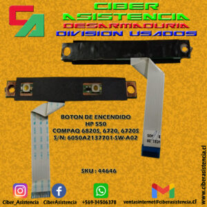 BOTON DE ENCENDIDO HP 550 COMPAQ 6820S, 6720, 6720S S/N: 6050A2137701-SW-A02