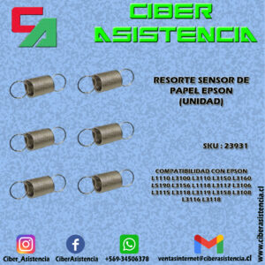 RESORTE SENSOR DE PAPEL EPSON L1110, L3110, L3150, L3250, L3160, L5190 , Y+