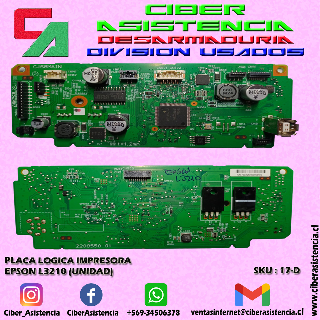 PLACA LOGICA IMPRESORA EPSON L3210 (UNIDAD)