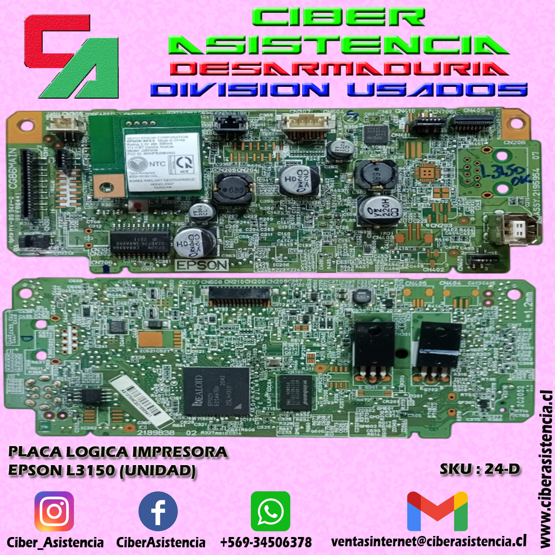 PLACA LOGICA IMPRESORA EPSON L3150 (UNIDAD)