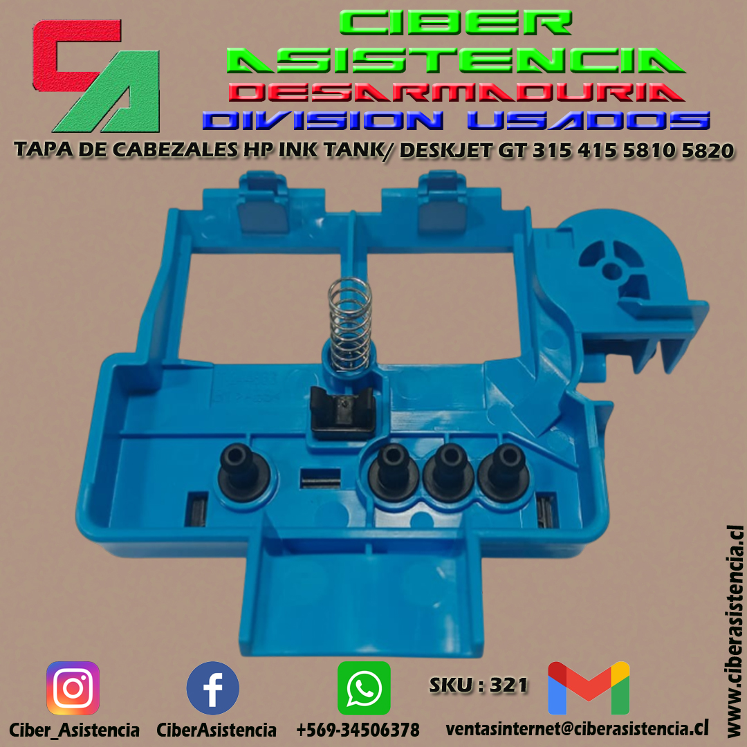 TAPA DE CABEZALES HP INK TANK/ DESKJET GT 315 415 5810 5820 - Imagen 2