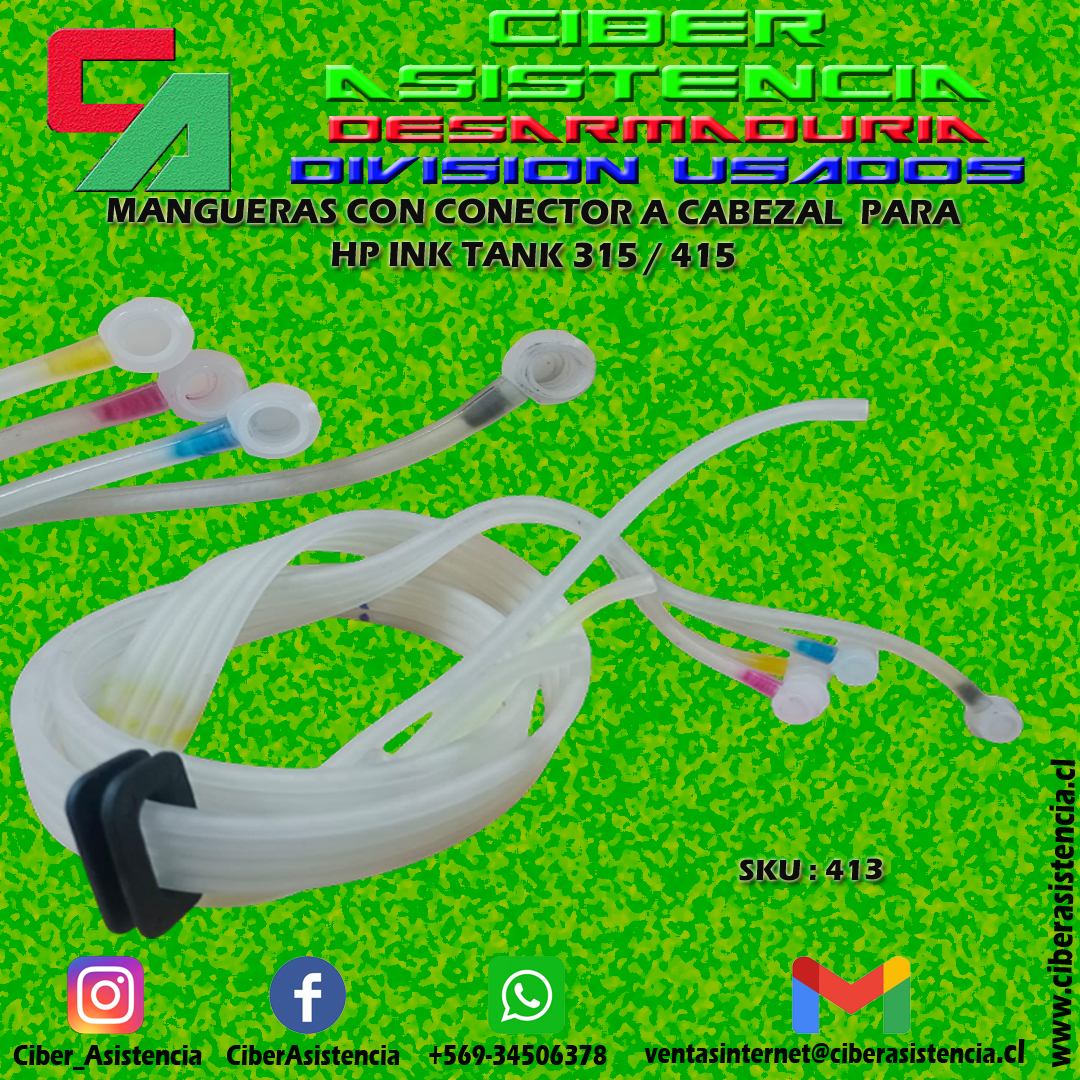 MANGUERAS CON CONECTOR A CABEZAL PARA HP INK TANK 315 / 415