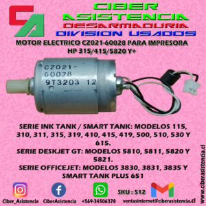 MOTOR ELECTRICO CZ021-60028 PARA IMPRESORA HP 315/415/5820 Y+