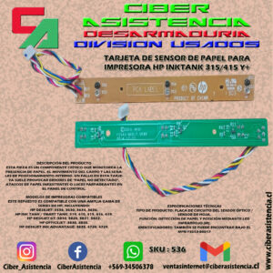 TARJETA DE SENSOR DE PAPEL PARA IMPRESORA HP INKTANK 315/415 Y+