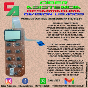 PANEL DE CONTROL IMPRESORA HP 315/415 Y+