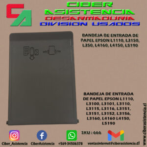 BANDEJA DE ENTRADA DE PAPEL EPSON L1110, L3100, L3101, L3110, L3115, L3116, L3151, L3151, L3152, L3156, L3160, L4160 L4150, L5190