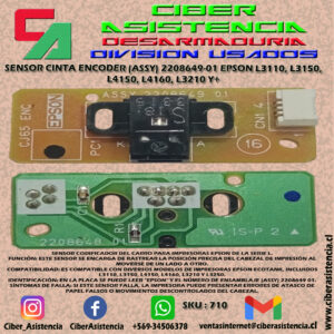SENSOR CINTA ENCODER (ASSY) 2208649-01 EPSON L3110, L3150, L4150, L4160, L3210 Y+