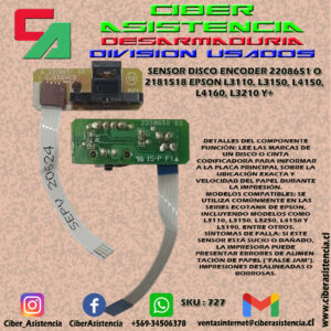 SENSOR DISCO ENCODER 2208651 O 2181518 EPSON L3110, L3150, L4150, L4160, L3210 Y+