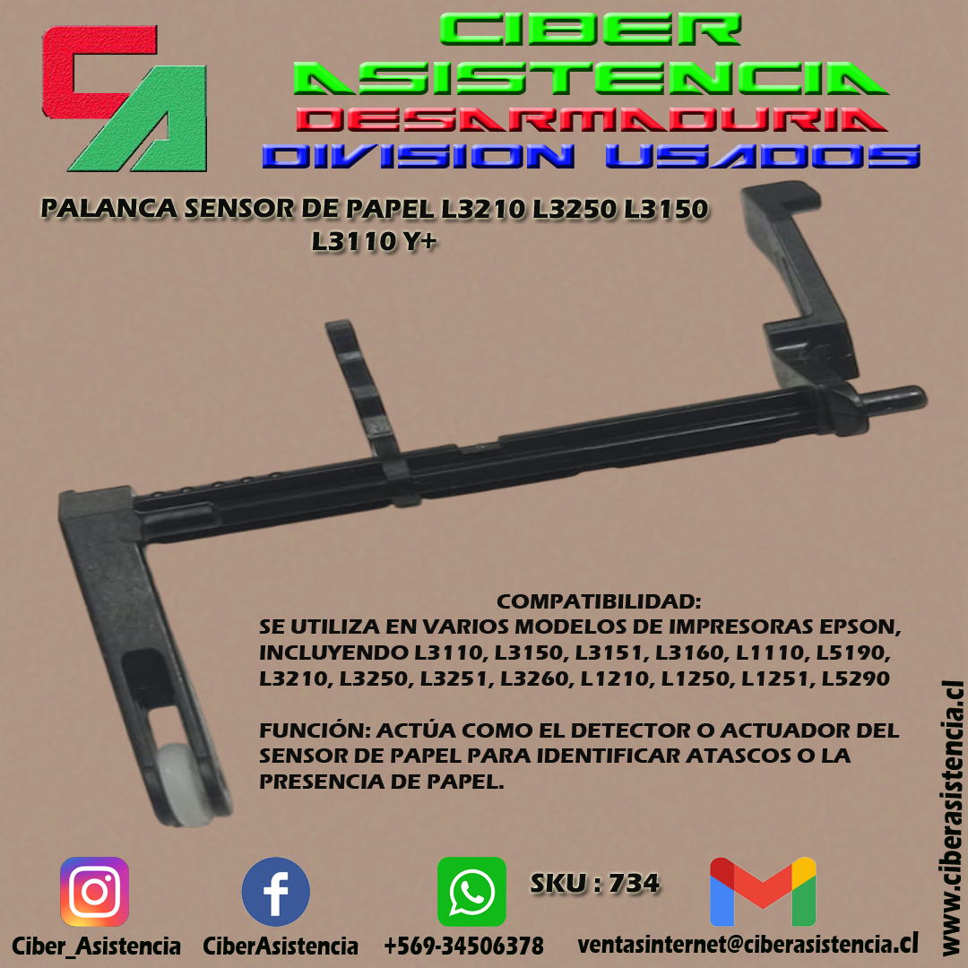 PALANCA SENSOR DE PAPEL L3210 L3250 L3150 L3110 Y+