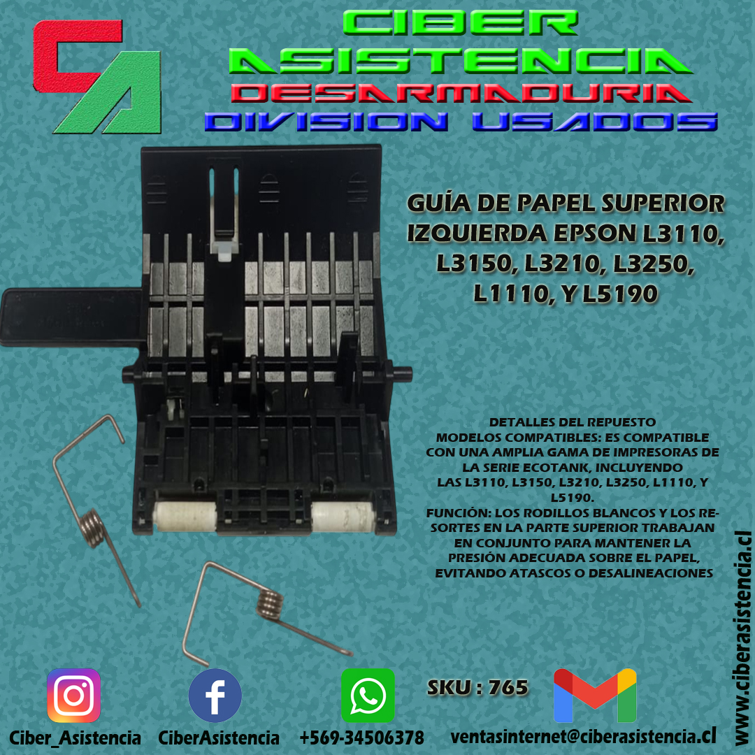 GUÍA DE PAPEL IZQUIERDA EPSON L3110, L3150, L3210, L3250, L1110, Y L5190