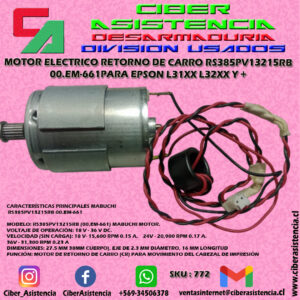 MOTOR ELECTRICO RETORNO DE CARRO RS385PV13215RB 00.EM-661PARA EPSON L31XX L32XX