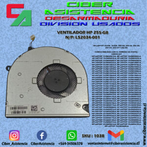 VENTILADOR HP 255-G8 N/P: L52034-001