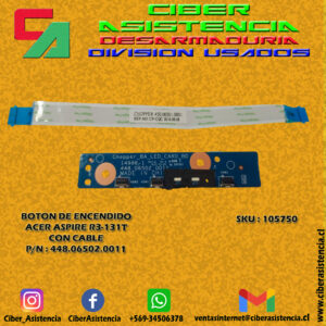 BOTON DE ENCENDIDO ACER ASPIRE R3-131T  CON CABLE P/N : 448.06502.0011