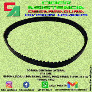 CORREA DENTADA LATERAL 17,4 CMS. EPSON L1300, L1800, R1800, R2400, 2400,