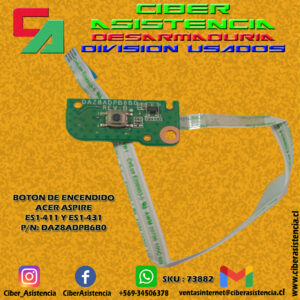 BOTON DE ENCENDIDO ACER ASPIRE ES1-411 Y ES1-431 P/N: DAZ8ADPB6B0
