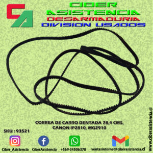 CORREA DE CARRO DENTADA 78.4 CMS. CANON IP2810, MG2910