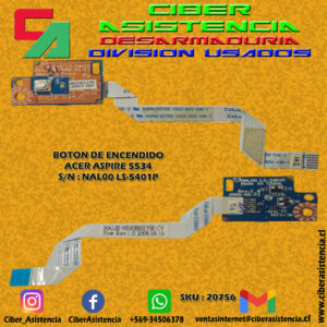BOTON DE ENCENDIDO ACER ASPIRE 5534 S/N : NAL00 LS-5401P