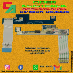 BOTON DE ENCENDIDO ACER ASPIRE 5315 5720 N/P : LS-3553P