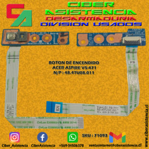 BOTON DE ENCENDIDO ACER ASPIRE V5-471 N/P : 48.4TU08.011