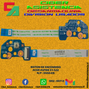 BOTON DE ENCENDIDO ACER ASPIRE E1-522 N/P : EG50-KB