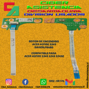 BOTON DE ENCENDIDO ACER ASPIRE 5349 DA0ZRLPB6B0