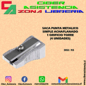 SACA PUNTA METALICO SIMPLE ACHAFLANADO 1 ORIFICIO TORRE (UNIDAD)