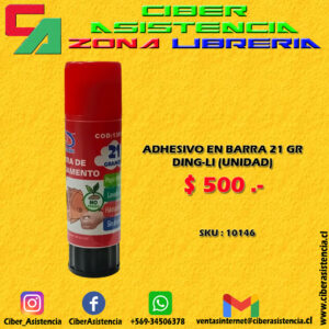 ADHESIVO EN BARRA 21 GR DING-LI (UNIDAD)