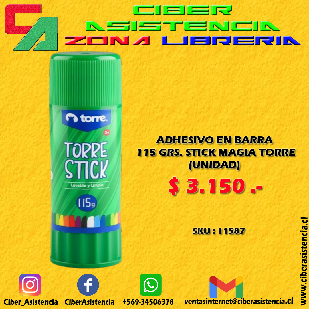 ADHESIVO EN BARRA 115 GRS. STICK MAGIA TORRE (UNIDAD)