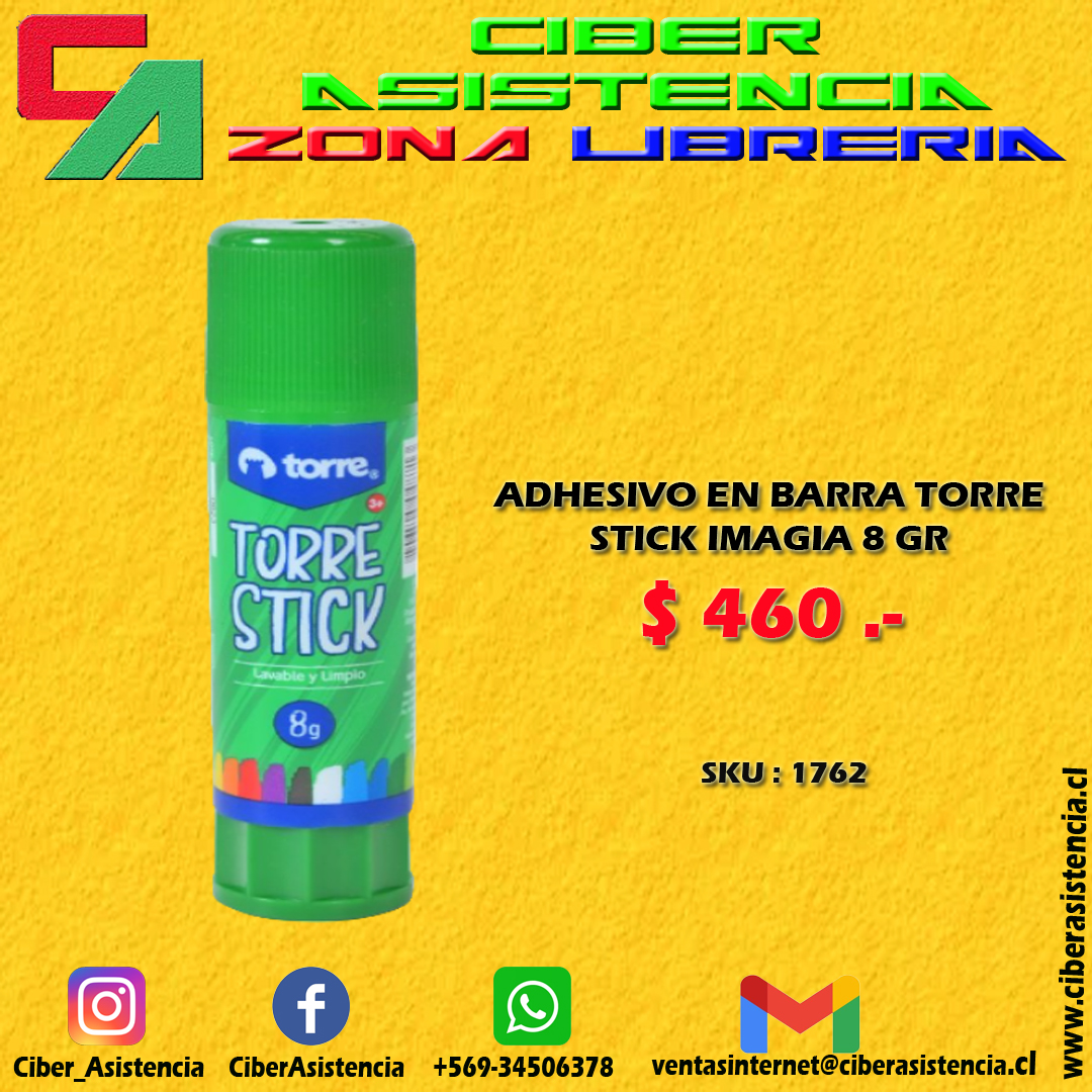 ADHESIVO EN BARRA TORRE STICK IMAGIA 8 GR (UNIDAD)