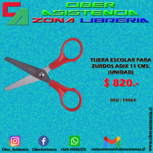 TIJERA ESCOLAR PARA ZURDOS ADIX 11 CMS. (UNIDAD)