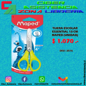 TIJERA ESCOLAR ESSENTIAL 13 CM MAPED (UNIDAD)