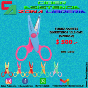 TIJERA CORTES DIVERTIDOS 13.5 CMS. (UNIDAD)