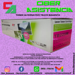 TONER ALTERNATIVO TN-225 MAGENTA