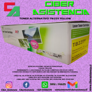 TONER ALTERNATIVO TN-225 YELLOW
