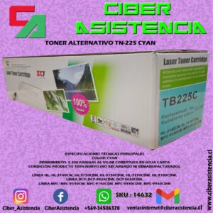 TONER ALTERNATIVO TN-225 CYAN