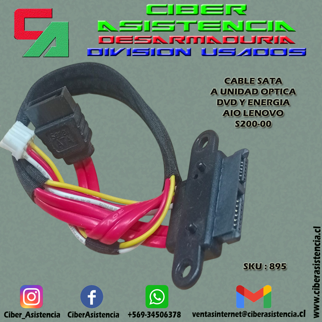 CABLE SATA A UNIDAD OPTICA DVD Y ENERGIA AIO LENOVO S200-00