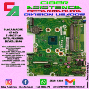 PLACA MADRE HP AIO 21-B0021LA  INTEL PENTIUM SILVER J5040